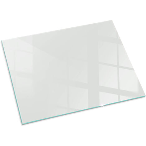 Plaque Rectangulaire en verre trempé pour cheminée protection contre les braises et étincelles Couleur Gris 80x60 cm