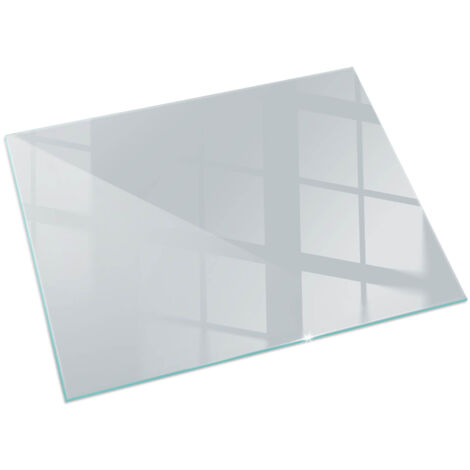 Plaque Rectangulaire en verre trempé décorative de sol avec impression sous cheminée Couleur Gris 60x40 cm (1/5)