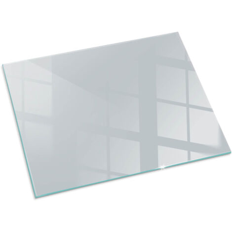 Plaque Rectangulaire en verre trempé de sol décorative de sol avec impression sous cheminée Couleur Gris 80x60 cm (1/5)