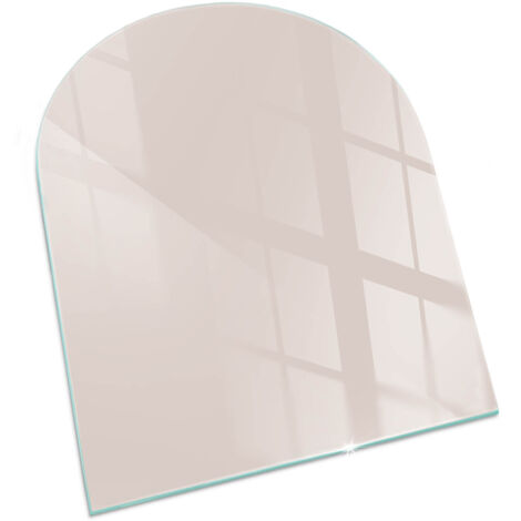 Décorative Plaque Rectangulaire de protection de sol en verre trempé pour cheminée ou poêle moderne Couleur Rose pâle 80x70 cm