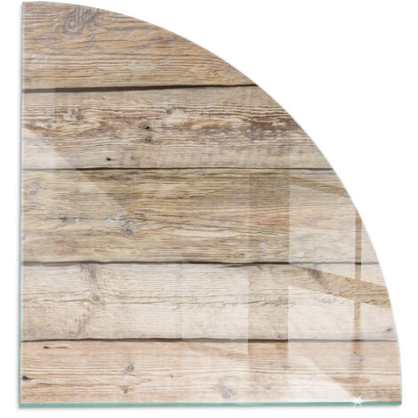 Plaque pare-feu en verre trempé pour cheminée protection du sol contre la chaleur Texture de planches de bois 1/4 100x100 cm