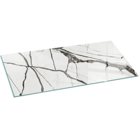 Plaque de protection en verre trempé de sol décorative imprimée sous cheminée Motif veines marbrées 125x50 cm (1/5)