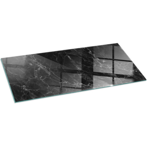 Plaque de sol sous poêle à bois en verre trempé protection thermique du plancher Motif marbré élégant 125x50 cm