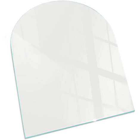 Plaque Rectangulaire pare-feu en verre trempé pour cheminée protection du sol contre la chaleur Couleur Ivoire 80x70 cm