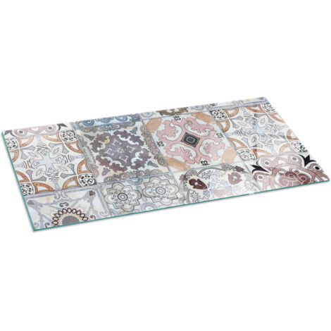 Base décorative Plaque de protection avec impression sous cheminée pour salon Motifs mosaïques sur carreaux 125x50 cm (1/5)