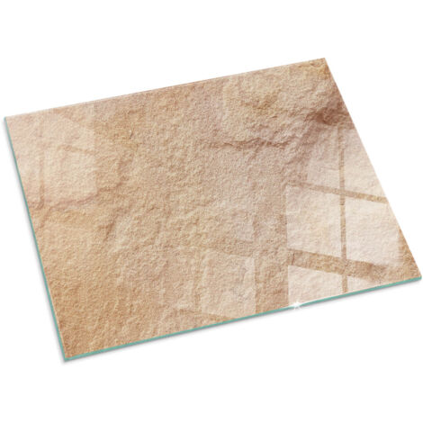 Plaque de protection de sol en verre trempé pour cheminée ou poêle à bois pare-feu contre les étincelles Texture de pierre naturelle 80x60