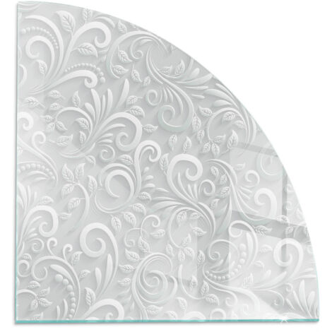 Plaque décorative imprimée pour cheminée protection de sol avec impression décorative Motif végétal élégant 1/4 100x100 cm