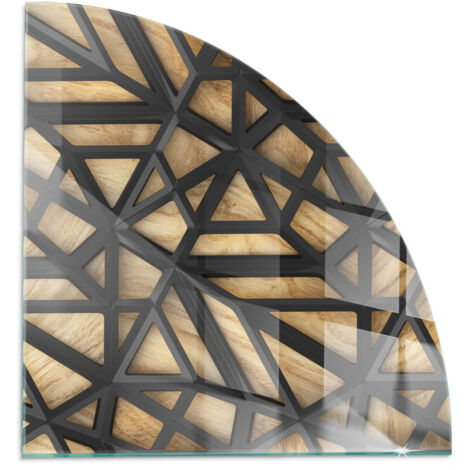 Plaque de protection en verre trempé pour cheminée protection contre les étincelles Géométrie avec bois 1/4 100x100 cm
