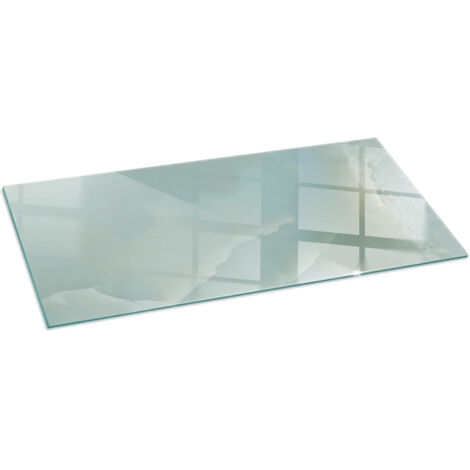 Plaque de protection en verre trempé pour cheminée protection contre les étincelles Motif marbre délicat 125x50 cm (1/5)