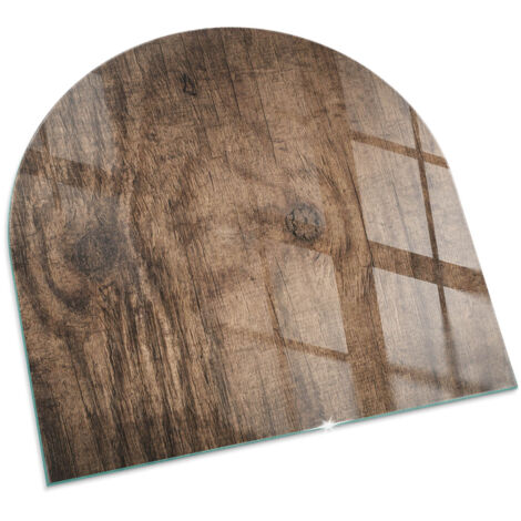 Plaque Carrée de protection en verre trempé pour cheminée protection contre les étincelles Motif de bois naturel 100x100 cm (1/5)