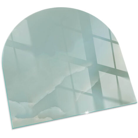 Plaque Carrée en verre trempé décorative de protection avec impression pour salon pour cheminée Motif marbre délicat 100x100 cm (1/5)