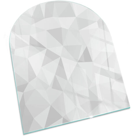 Plaque de protection Rectangulaire en verre trempé de sol décorative imprimée sous cheminée Motif géométrique abstrait 80x70 cm