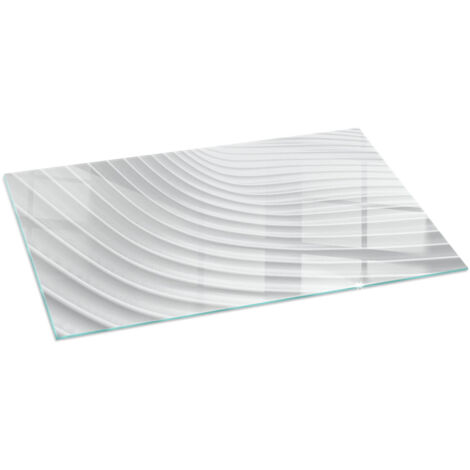 Plaque de protection en verre trempé pour cheminée protection contre les étincelles Vagues de lignes délicates 100x50 cm (1/5)