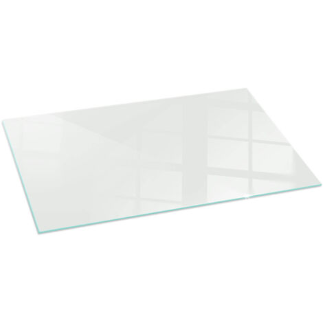 Plaque en verre trempé pour cheminée protection contre les braises et étincelles Couleur Ivoire 100x50 cm