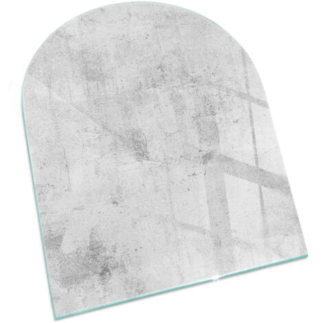 Plaque Rectangulaire avec impression en verre trempé pour cheminée indépendante de sol Texture béton brut 80x70 cm