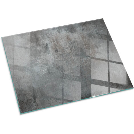 Plaque Rectangulaire de sol en verre trempé sous cheminée protection parquet et plancher Texture de surface brute 80x60 cm