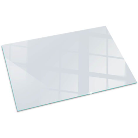 Plaque Rectangulaire avec impression en verre trempé pour cheminée indépendante de sol Couleur Gris clair 100x70 cm