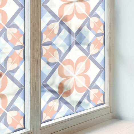 Film pour Vitre Intimité 50x100 cm pour Chambre Cuisine Salle de Bain PVC Vitrail Protection Adhésif Collés sur le Verre Décoratif Motif floral (1/5)
