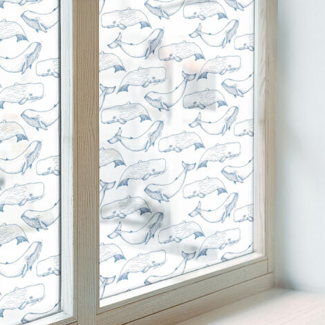 Film Dépoli pour Fenêtre 100x100 pour Chambre Cuisine Salle de Bain Vitrail Protection Adhésif Collés sur le Verre Décoratif Inspirations marines (1/5)
