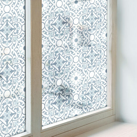 Anti Regard Film pour Fenêtre 200x100 Protection Décoratif Adhésif Collés sur le Verre pour Chambre Cuisine Salle de Bain Vitrail mosaïque classique (1/5)