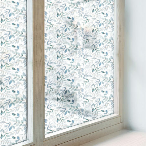 Regard Film pour Fenêtre 100x100 PVC pour Chambre Cuisine Salle de Bain Collés sur le Verre Décoratif Vitrail Protection Adhésif Feuilles idylliques (1/5)
