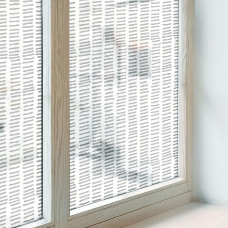 Film Dépoli pour Fenêtre 200x100 Adhésif Décoratif Protection Collés sur le Verre Vitrail pour Chambre Cuisine Salle de Bain Lignes minimalistes (1/5)