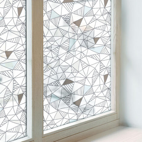 Film Dépoli pour Fenêtre 200x100 PVC pour Chambre Cuisine Salle de Bain Collés sur le Verre Décoratif Vitrail Protection Adhésif formes abstraites (1/5)