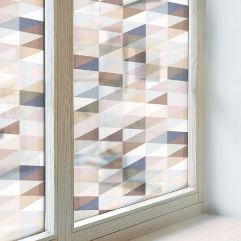 Film Dépoli pour Vitre 100x100 cm Adhésif Décoratif PVC Protection Collés sur le Verre Vitrail pour Chambre Cuisine Salle de Bain symétrie pastel (1/5)