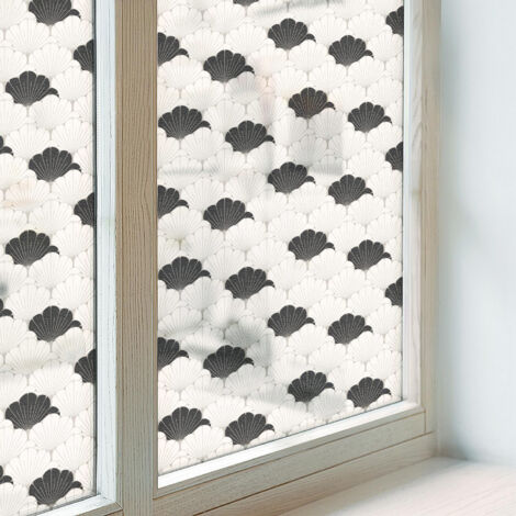 Film Dépoli pour Fenêtre 200x100 PVC pour Chambre Cuisine Salle de Bain Collés sur le Verre Décoratif Vitrail Protection Adhésif Fans contrastés (1/5)