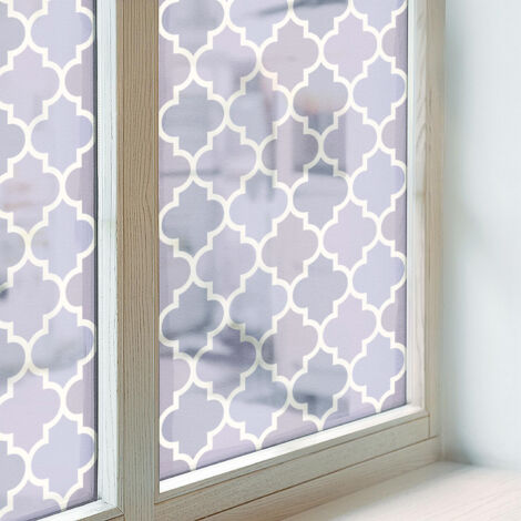 Film Dépoli pour Fenêtre 50x116 cm pour Chambre Cuisine Salle de Bain PVC Vitrail Protection Adhésif Collés sur le Verre Décoratif Motifs géométriques (1/5)