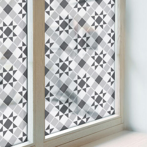 Film Dépoli pour Fenêtre 200x100 Décoratif pour Chambre Cuisine Salle de Bain PVC Vitrail Protection Adhésif Collés sur le Verre Motifs géométriques (1/5)