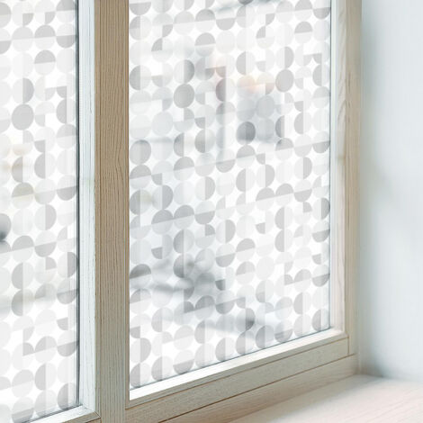 Film pour Vitre Intimité 100x146 Décoratif pour Chambre Cuisine Salle de Bain PVC Vitrail Protection Adhésif Collés sur le Verre Motifs géométriques (1/5)
