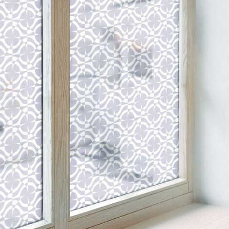Anti Regard Film pour Fenêtre 100x100 pour Chambre Cuisine Salle de Bain Collés sur le Verre Décoratif Vitrail Protection Adhésif Symétrie violette (1/5)