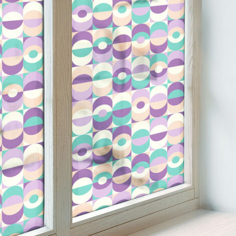 Film Dépoli pour Vitre 50x116 cm Décoratif pour Chambre Cuisine Salle de Bain PVC Vitrail Protection Adhésif Collés sur le Verre Motifs colorés (1/5)