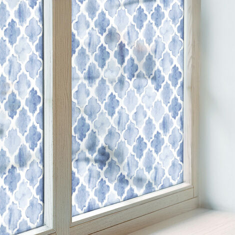 Film Dépoli pour Fenêtre 100x146 Décoratif pour Chambre Cuisine Salle de Bain PVC Vitrail Protection Adhésif Collés sur le Verre Élégance aquarelle (1/5)