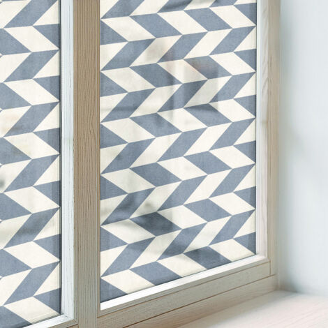 Film Dépoli pour Vitre 50x146 cm Décoratif pour Chambre Cuisine Salle de Bain PVC Vitrail Protection Adhésif Collés sur le Verre Illusion géométrique (1/5)