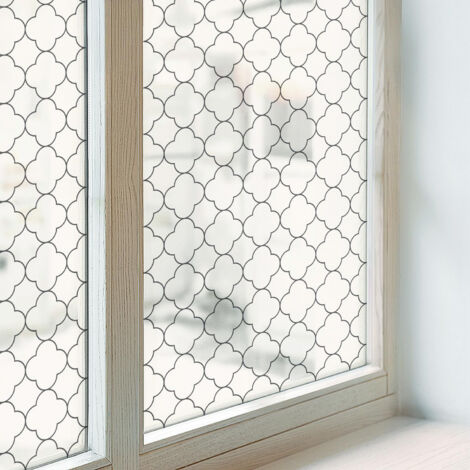 Film Dépoli pour Fenêtre 100x100 Décoratif pour Chambre Cuisine Salle de Bain Vitrail Protection Adhésif Collés sur le Verre L'élégance simple (1/5)