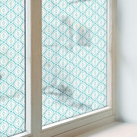 Film Dépoli pour Vitre 100x100 cm pour Chambre Cuisine Salle de Bain PVC Vitrail Protection Adhésif Collés sur le Verre Décoratif symétrie ovale (1/5)