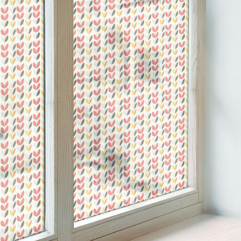 Anti Regard Film pour Fenêtre 200x116 pour Chambre Cuisine Salle de Bain Vitrail Protection Adhésif Collés sur le Verre Décoratif Feuilles rétro (1/5)