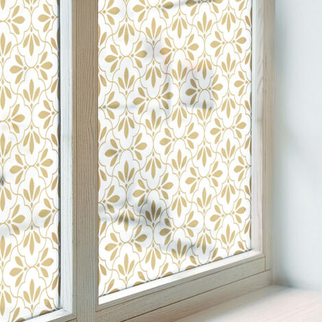 Film Dépoli pour Fenêtre 200x146 PVC pour Chambre Cuisine Salle de Bain Collés sur le Verre Décoratif Vitrail Protection Adhésif Élégance végétale (1/5)