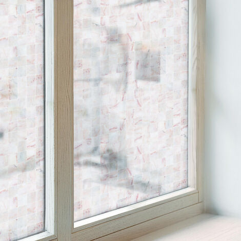 Film Dépoli pour Fenêtre 50x100 cm Décoratif pour Chambre Cuisine Salle de Bain PVC Vitrail Protection Adhésif Collés sur le Verre Mosaïque de pierre (1/5)