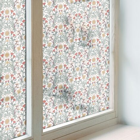 Film pour Vitre Intimité 200x116 Adhésif Décoratif PVC Protection Collés sur le Verre Vitrail pour Chambre Cuisine Salle de Bain feuilles de renard (1/5)