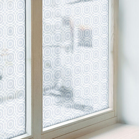 Anti Regard Film pour Vitre 100x116 Protection Adhésif pour Chambre Cuisine Salle de Bain Vitrail Décoratif Collés sur le Verre Géométrie moderne (1/5)