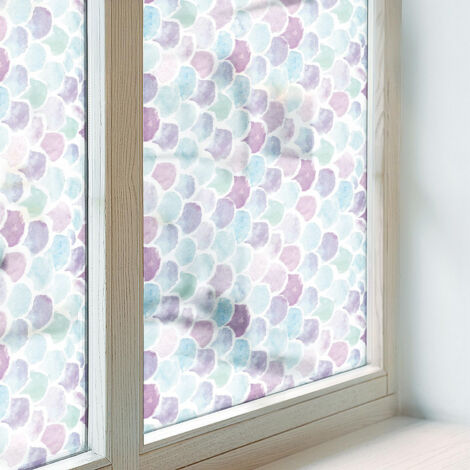 Film Dépoli pour Vitre 200x146 cm Décoratif pour Chambre Cuisine Salle de Bain Vitrail Protection Adhésif Collés sur le Verre Points pastel (1/5)