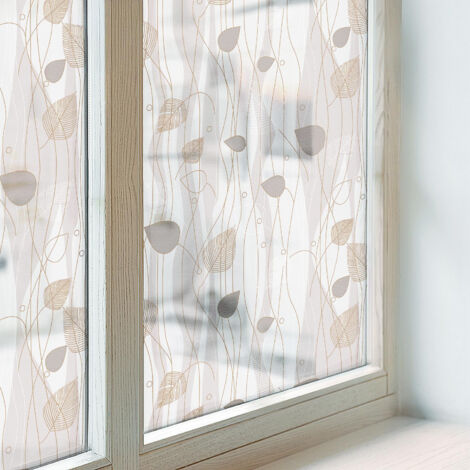 Film Dépoli pour Fenêtre 200x146 Protection Décoratif Adhésif Collés sur le Verre pour Chambre Cuisine Salle de Bain Vitrail Feuilles élégantes (1/5)