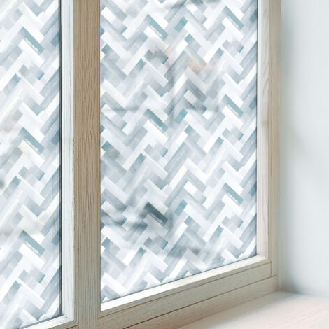 Anti Regard Film pour Vitre 200x146 Adhésif Décoratif Protection Collés sur le Verre Vitrail pour Chambre Cuisine Salle de Bain Motif géométrique (1/5)