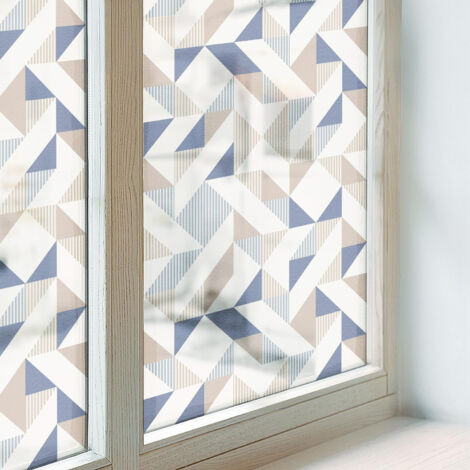 Film pour Vitre Intimité 50x100 cm Adhésif Décoratif PVC Protection Collés sur le Verre Vitrail pour Chambre Cuisine Salle de Bain Motifs géométriques (1/5)