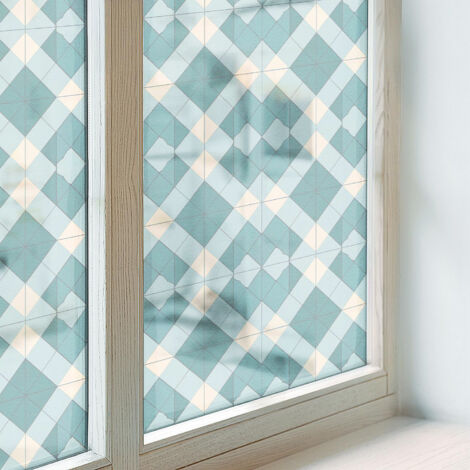 Film pour Vitre Intimité 100x146 Adhésif Décoratif PVC Protection Collés sur le Verre Vitrail pour Chambre Cuisine Salle de Bain Motifs géométriques (1/5)
