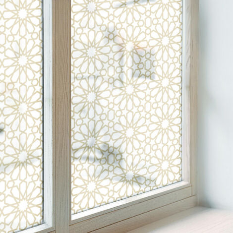 Film pour Vitre Intimité 50x100 cm PVC pour Chambre Cuisine Salle de Bain Collés sur le Verre Décoratif Vitrail Protection Adhésif Motifs géométriques