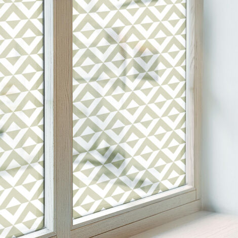 Film Dépoli pour Vitre 50x100 cm Vitrail Collés sur le Verre Protection PVC pour Chambre Cuisine Salle de Bain Adhésif Décoratif Losanges géométriques (1/5)